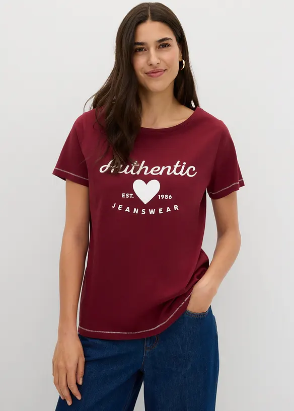T-Shirt in rot von vorne (im Anschnitt) - bonprix