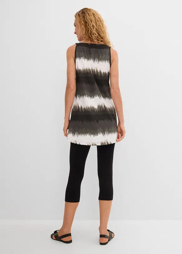 Kleid+Capri-Leggings (2-tlg. Set) in schwarz von hinten (Totalaufnahme) - bonprix