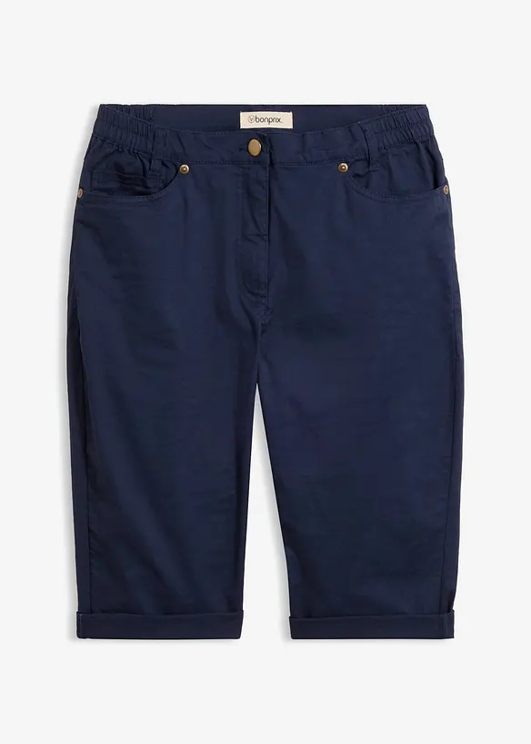 Bermuda mit Bequembund aus Baumwoll-Mix in blau von vorne - bonprix