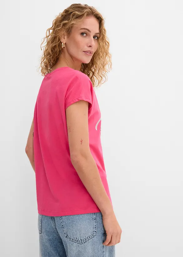 Shirt mit Pailletten in pink von hinten (im Anschnitt) - bonprix Shirt mit Pailletten in pink von hinten (im Anschnitt) - bonprix