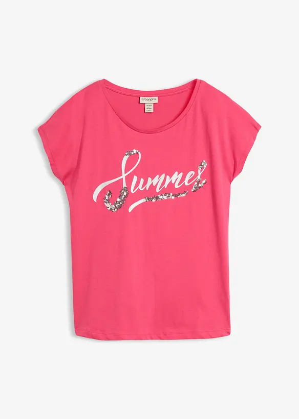 Shirt mit Pailletten in pink von vorne - bonprix Shirt mit Pailletten in pink von vorne - bonprix