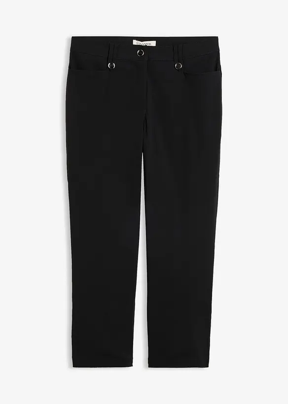 3/4-Bengalin-Hose mit Bequembund in schwarz von vorne - bonprix 3/4-Bengalin-Hose mit Bequembund in schwarz von vorne - bonprix