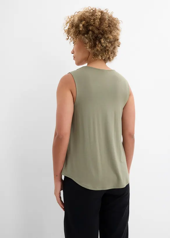 Top aus softem Viskose-Mix in grün von hinten (im Anschnitt) - bonprix Top aus softem Viskose-Mix in grün von hinten (im Anschnitt) - bonprix