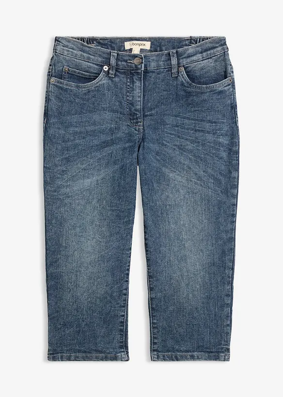 Straight Jeans, Mid Waist, Stretch in blau von vorne - bonprix Straight Jeans, Mid Waist, Stretch in blau von vorne - bonprix