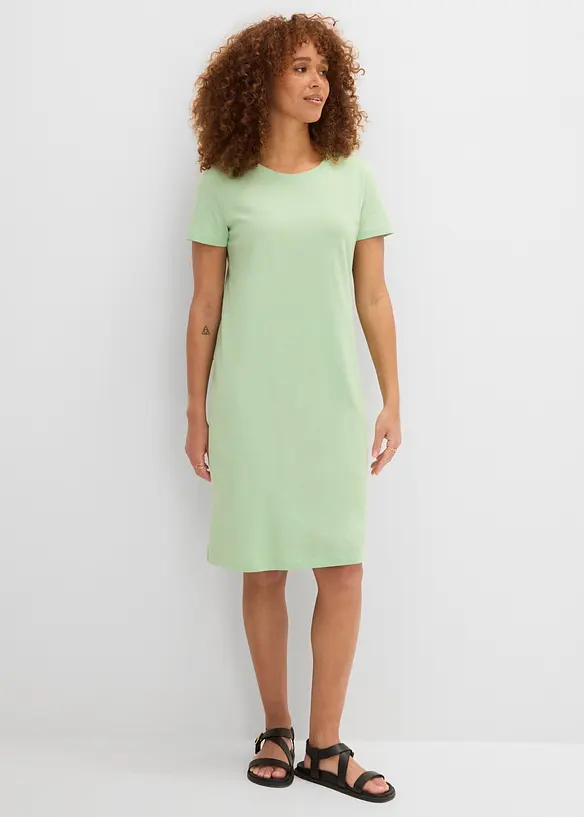 Gerade geschnittenes Shirtkleid (2er Pack) in grün von vorne (Totalaufnahme) - bonprix Gerade geschnittenes Shirtkleid (2er Pack) in grün von vorne (Totalaufnahme) - bonprix