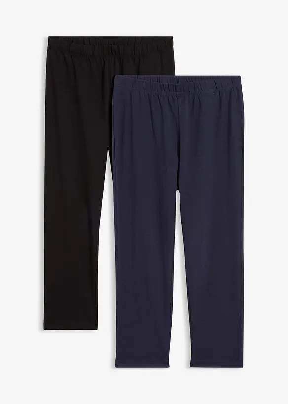 Capri-Leggings (2er Pack) in blau von vorne - bonprix Capri-Leggings (2er Pack) in blau von vorne - bonprix