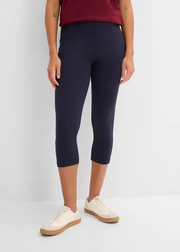 Capri-Leggings (2er Pack) in blau von vorne - bonprix Capri-Leggings (2er Pack) in blau von vorne - bonprix