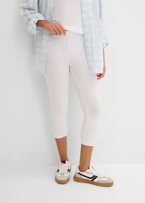 Capri-Leggings (2er Pack) in weiß von vorne - bonprix Capri-Leggings (2er Pack) in weiß von vorne - bonprix
