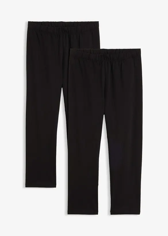 Capri-Leggings (2er Pack) in schwarz von vorne - bonprix Capri-Leggings (2er Pack) in schwarz von vorne - bonprix
