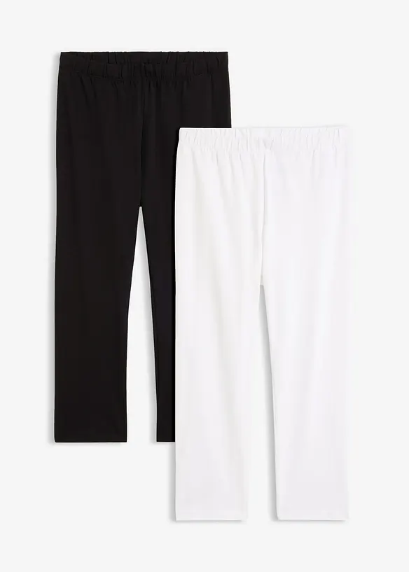 Capri-Leggings (2er Pack) in weiß von vorne - bonprix Capri-Leggings (2er Pack) in weiß von vorne - bonprix