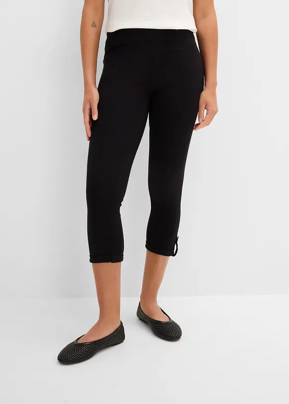 3/4 Capri-Leggings in schwarz von vorne - bonprix