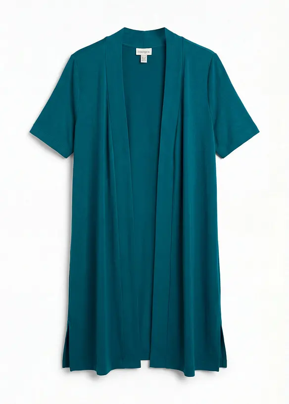 Shirtjacke aus softer Viskose in petrol von vorne - bonprix