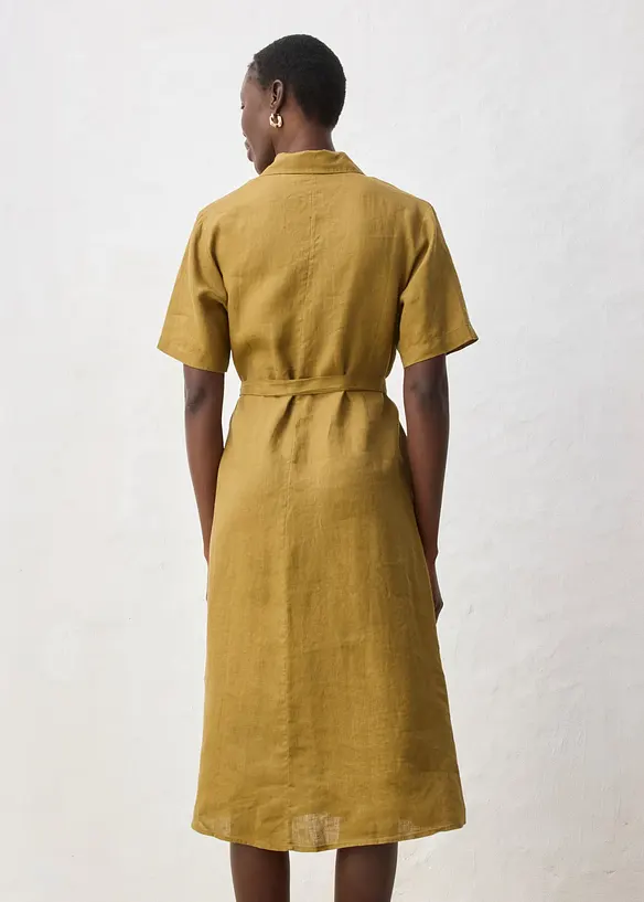Blusenkleid aus reinem Leinen in grün von hinten (Totalaufnahme) - bonprix Blusenkleid aus reinem Leinen in grün von hinten (Totalaufnahme) - bonprix