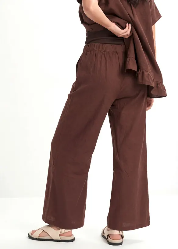 Culotte aus Leinen-Mix in braun von hinten - bonprix Culotte aus Leinen-Mix in braun von hinten - bonprix