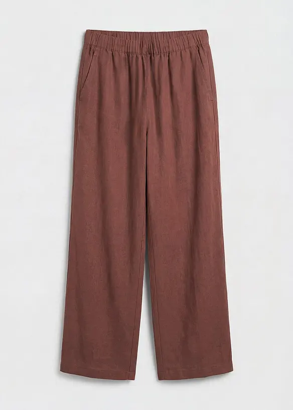 Culotte aus Leinen-Mix in braun von vorne - bonprix Culotte aus Leinen-Mix in braun von vorne - bonprix