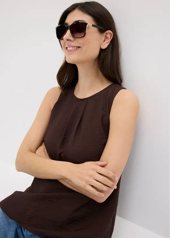 Sonnenbrille mit dekorativen Elementen in braun von vorne (im Anschnitt) - bonprix