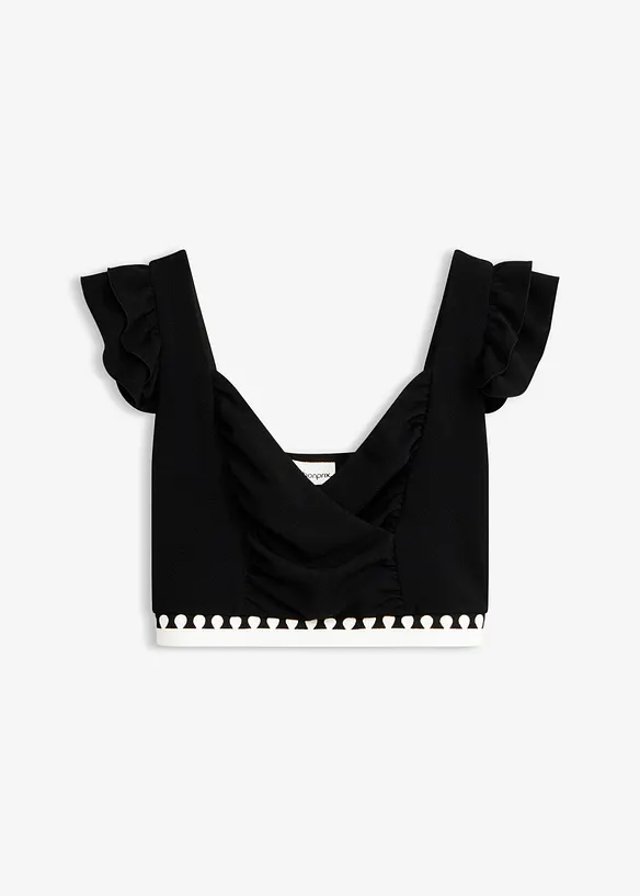 Verkürztes Top in schwarz von vorne - bonprix Verkürztes Top in schwarz von vorne - bonprix
