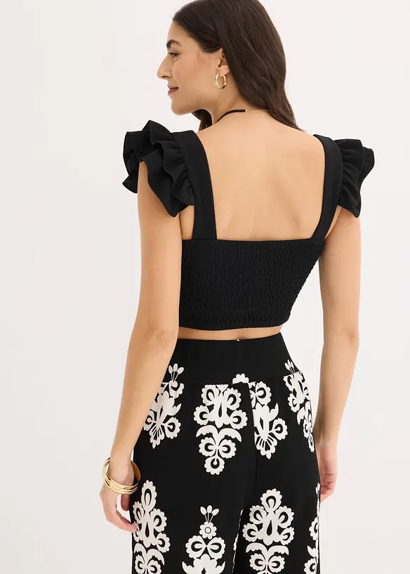 Verkürztes Top in schwarz von hinten (im Anschnitt) - bonprix Verkürztes Top in schwarz von hinten (im Anschnitt) - bonprix