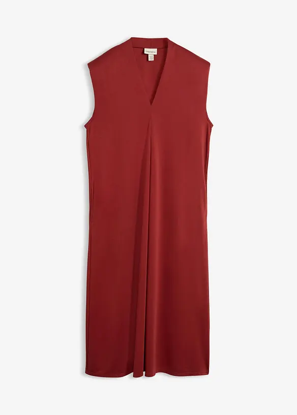 Jerseykleid aus Viskose-Mix mit Schulterpolster in rot von vorne - bonprix