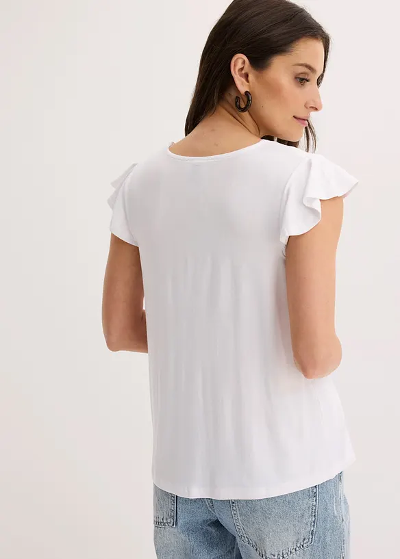 Shirt aus Viskose-Mix in weiß von hinten (im Anschnitt) - bonprix Shirt aus Viskose-Mix in weiß von hinten (im Anschnitt) - bonprix