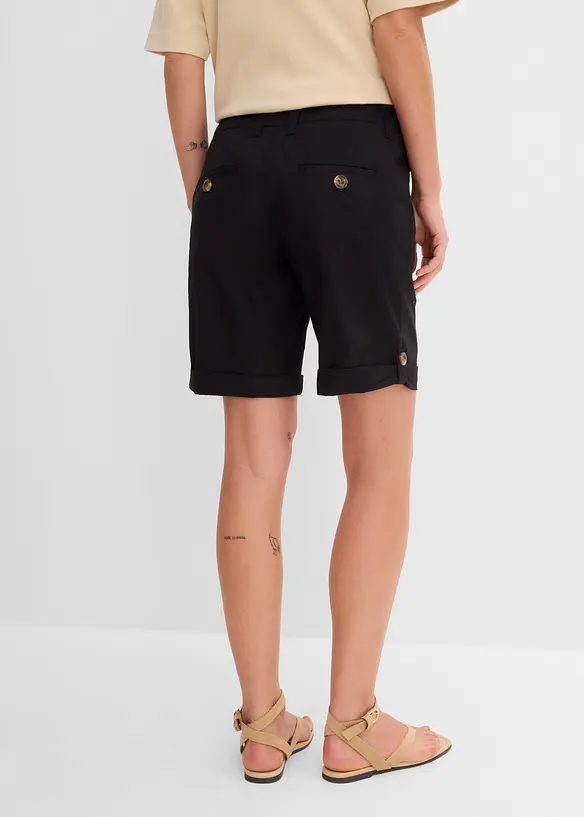 Stretch-Bermuda in schwarz von hinten - bonprix Stretch-Bermuda in schwarz von hinten - bonprix