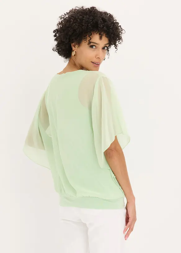 Chiffonbluse mit Fledermausärmel in grün von hinten (im Anschnitt) - bonprix Chiffonbluse mit Fledermausärmel in grün von hinten (im Anschnitt) - bonprix