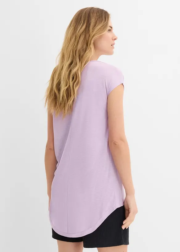 Longshirt aus Viskose-Mischung in lila von hinten (im Anschnitt) - bonprix