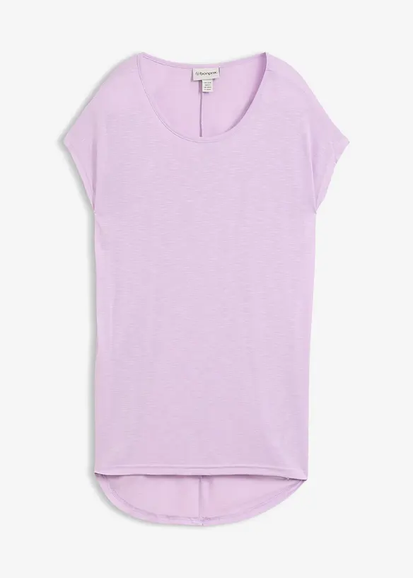 Longshirt aus Viskose-Mischung in lila von vorne - bonprix