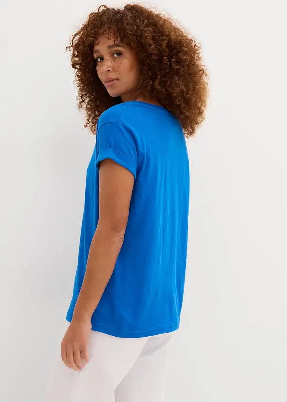 Boxy-Shirt in blau von hinten (im Anschnitt) - bonprix Boxy-Shirt in blau von hinten (im Anschnitt) - bonprix