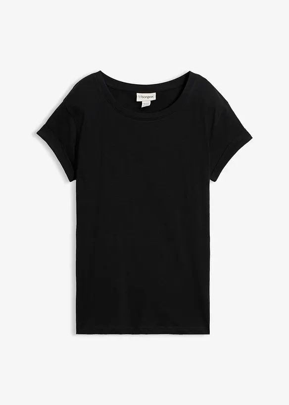 Boxy-Shirt in schwarz von vorne - bonprix Boxy-Shirt in schwarz von vorne - bonprix