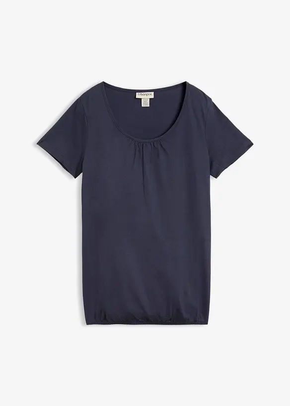 Shirt aus reiner Baumwolle, Kurzarm in blau von vorne - bonprix Shirt aus reiner Baumwolle, Kurzarm in blau von vorne - bonprix