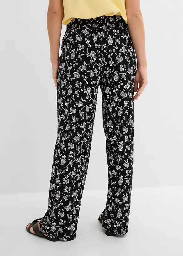 Palazzo-Hose aus Viskose-Mix in schwarz von hinten - bonprix