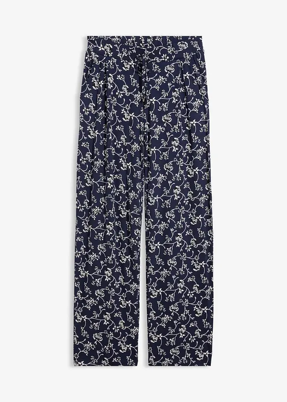 Palazzo-Hose aus Viskose-Mix in blau von vorne - bonprix