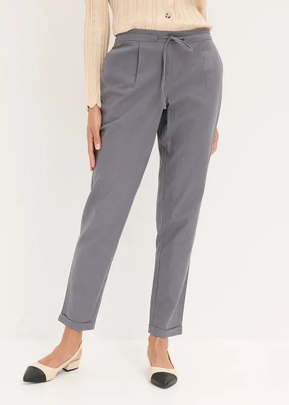 Leinenhose aus reinem Leinen in grau von vorne - bonprix Leinenhose aus reinem Leinen in grau von vorne - bonprix