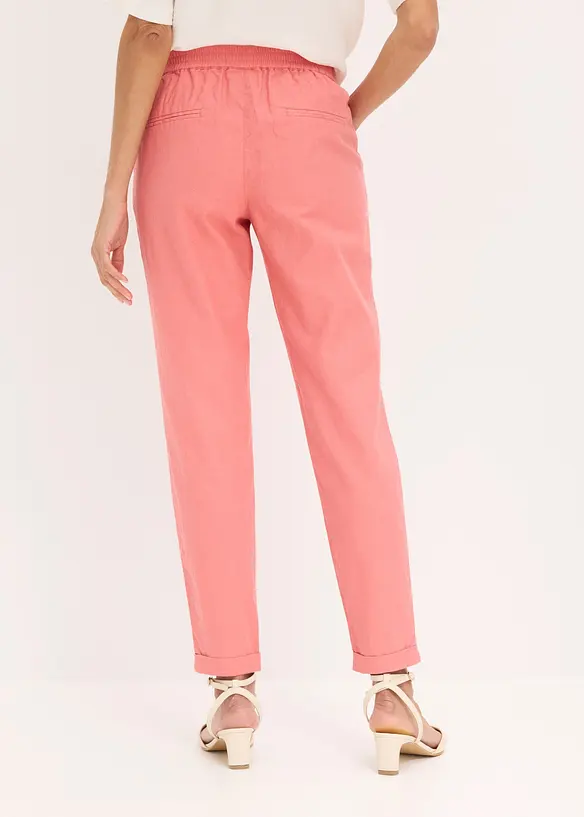 Leinenhose aus reinem Leinen in rosa von hinten - bonprix Leinenhose aus reinem Leinen in rosa von hinten - bonprix
