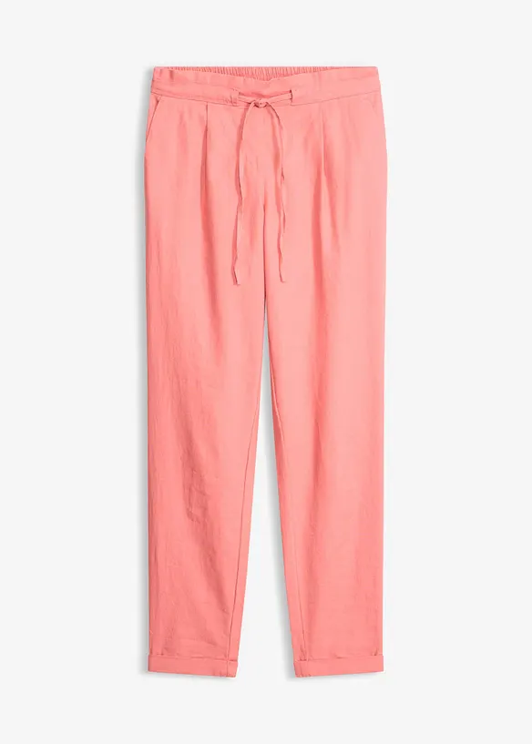 Leinenhose aus reinem Leinen in rosa von vorne - bonprix Leinenhose aus reinem Leinen in rosa von vorne - bonprix