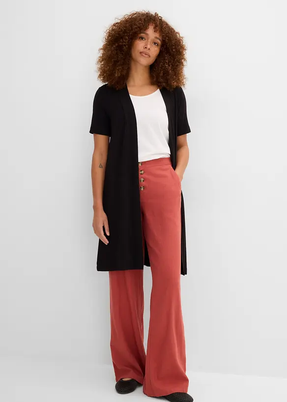 Shirtjacke aus softer Viskose in schwarz von vorne (im Anschnitt) - bonprix Shirtjacke aus softer Viskose in schwarz von vorne (im Anschnitt) - bonprix