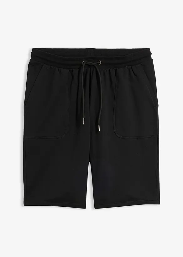 Sweat-Bermuda aus reiner Baumwolle in schwarz von vorne - bonprix Sweat-Bermuda aus reiner Baumwolle in schwarz von vorne - bonprix