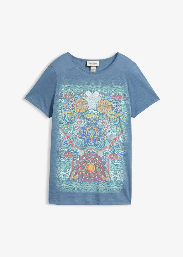 T-Shirt aus reiner Baumwolle in blau von vorne - bonprix T-Shirt aus reiner Baumwolle in blau von vorne - bonprix
