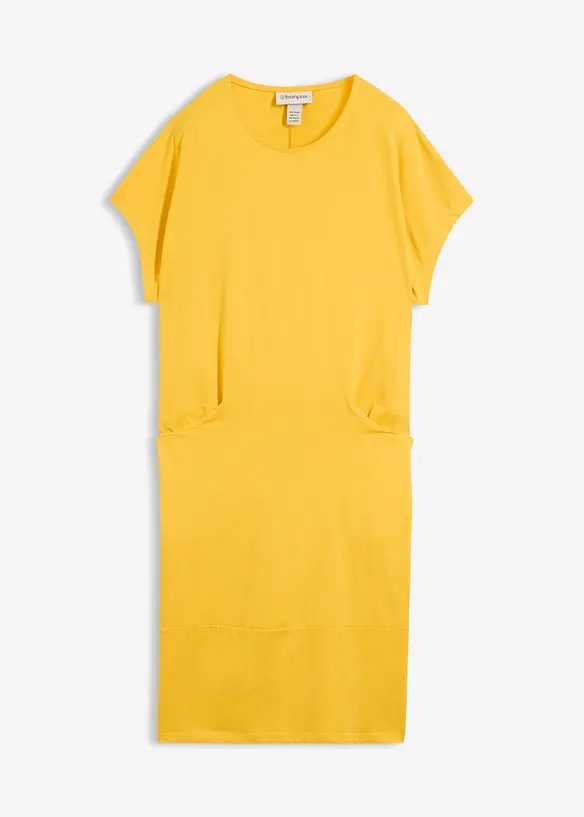 Jerseykleid mit Taschen in gelb von vorne - bonprix Jerseykleid mit Taschen in gelb von vorne - bonprix