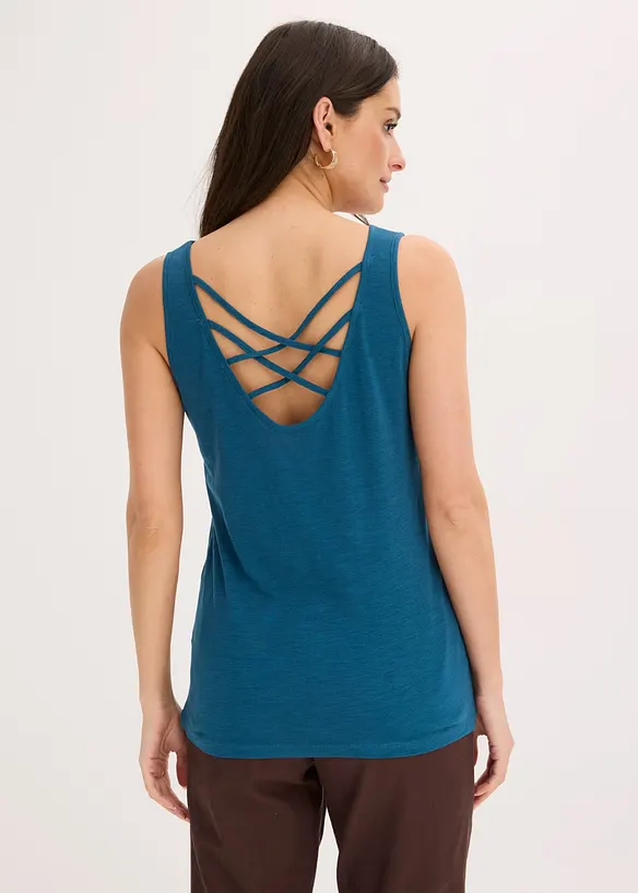 Jersey-Top aus reiner Bio-Baumwolle in petrol von hinten (im Anschnitt) - bonprix Jersey-Top aus reiner Bio-Baumwolle in petrol von hinten (im Anschnitt) - bonprix