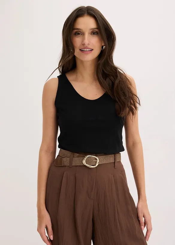 Jersey-Top aus reiner Bio-Baumwolle in schwarz von hinten (im Anschnitt) - bonprix Jersey-Top aus reiner Bio-Baumwolle in schwarz von hinten (im Anschnitt) - bonprix