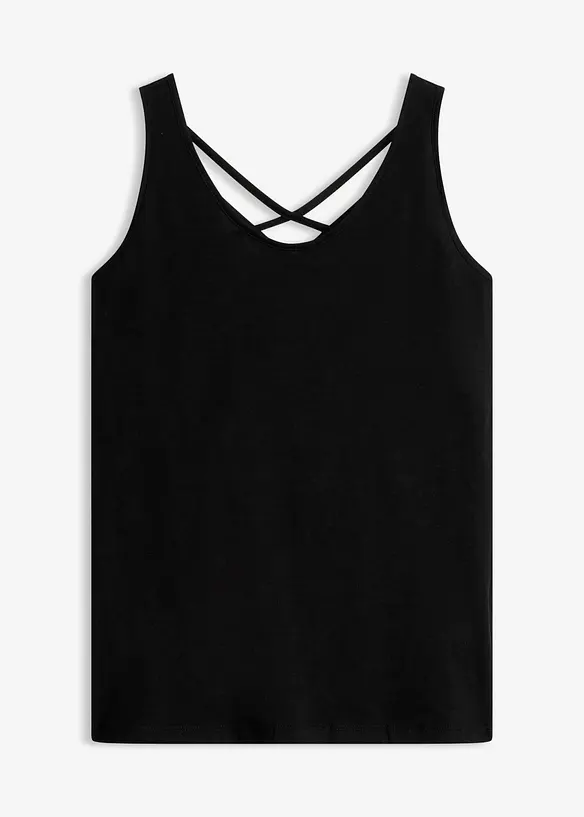 Jersey-Top aus reiner Bio-Baumwolle in schwarz von vorne - bonprix Jersey-Top aus reiner Bio-Baumwolle in schwarz von vorne - bonprix