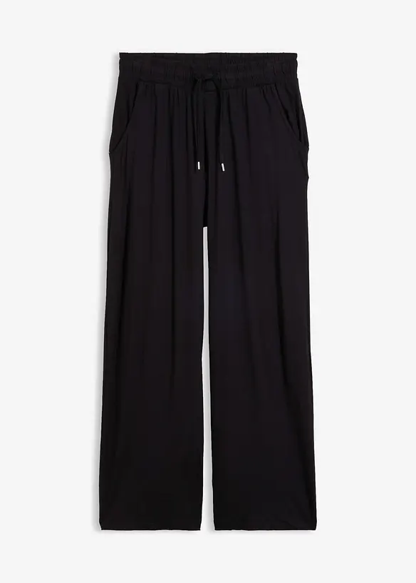 Jersey- Hose aus fließendem Viskose-Mix in schwarz von vorne - bonprix Jersey- Hose aus fließendem Viskose-Mix in schwarz von vorne - bonprix