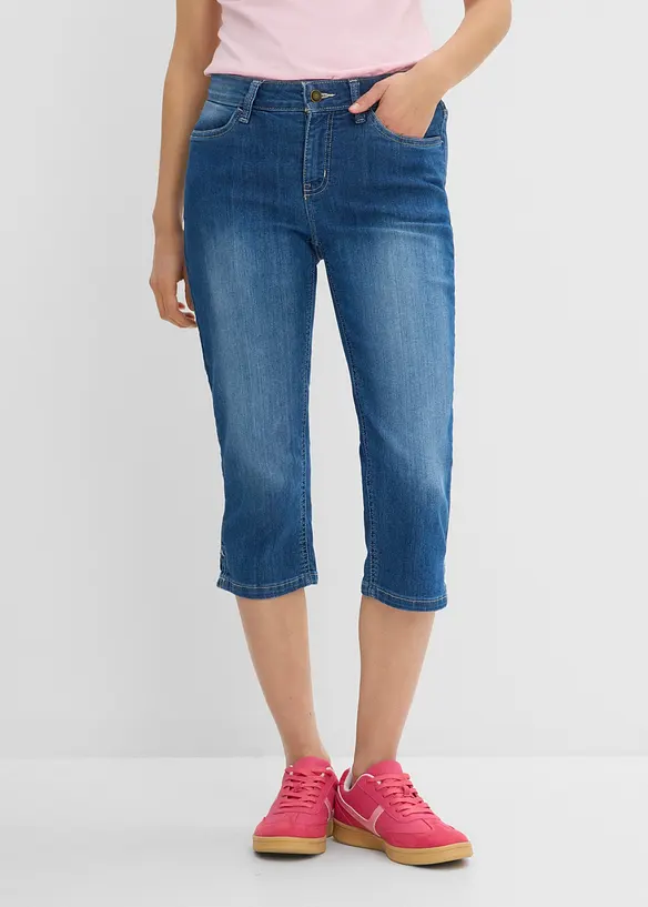 Capri-Jeans, 2er-Pack in blau von vorne - bonprix