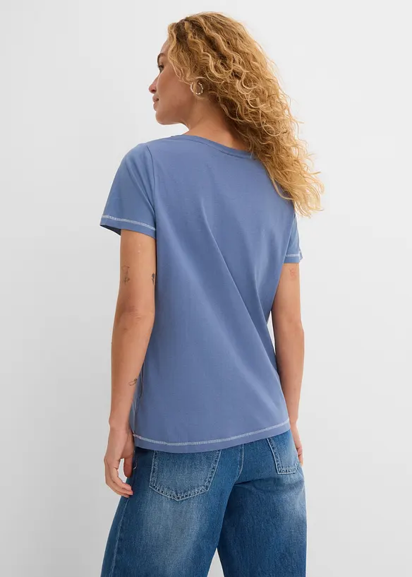 T-Shirt in blau von hinten (im Anschnitt) - bonprix