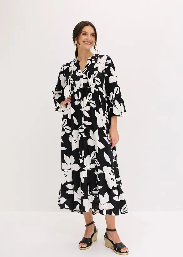 Maxikleid in schwarz von vorne (Totalaufnahme) - bonprix