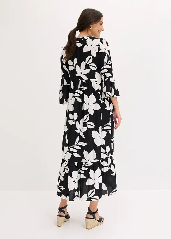 Maxikleid in schwarz von hinten (Totalaufnahme) - bonprix