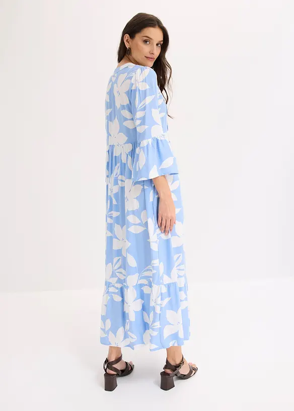 Maxikleid in blau von hinten (Totalaufnahme) - bonprix