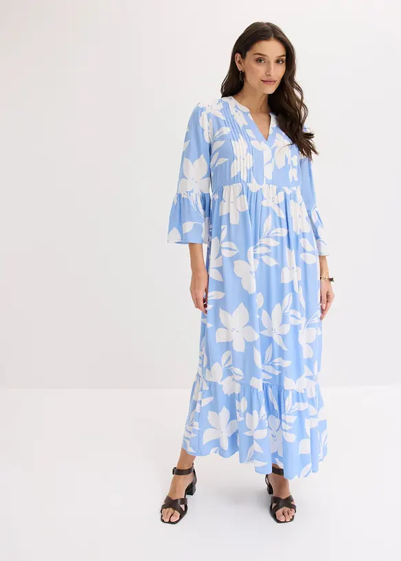Maxikleid in blau von vorne (Totalaufnahme) - bonprix